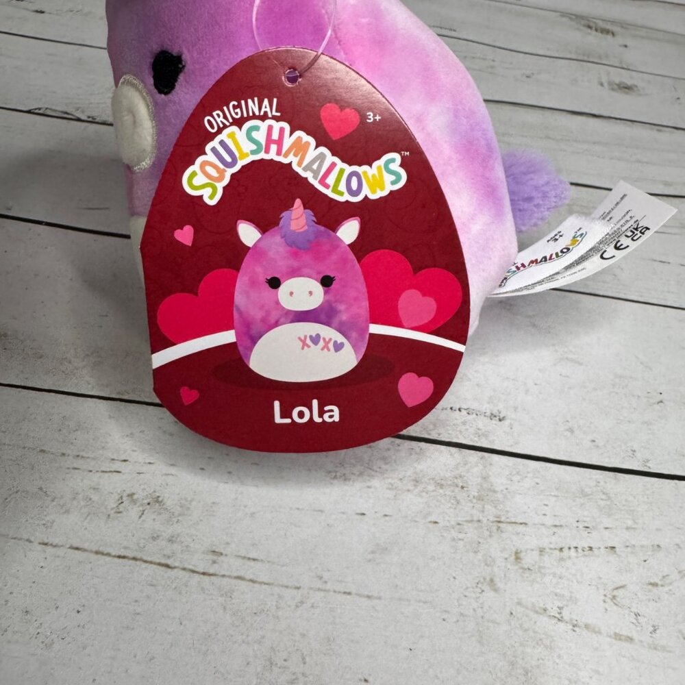 Squishmallows Lola‎ Unicorn 4.5" Plush Valentines Squad NWT Squishmallow - Picture 5 of 6
